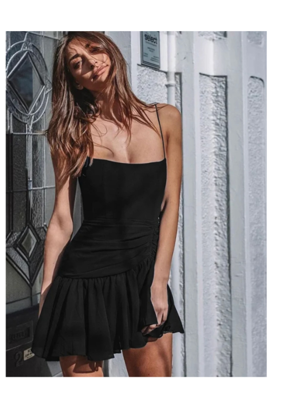 Zara Ruffled Ruched Dress Size S